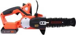 BLACK+DECKER - Trononneuse sans fil - 3,1 m/s - 2 Ah - réservoir de 25 ml - Double interrupteur - protection main gauche et frein de chaine instantané - GKC1820L20-QW